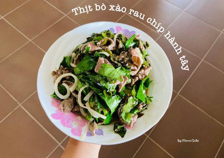 Thịt bò xào rau chíp hành tây