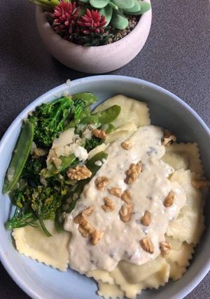 Une photo de Raviolis à la fourme d’ambert et aux noix
