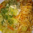 Cau cau con tallarines