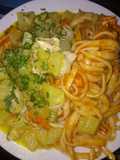 Cau cau con tallarines