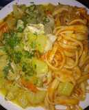 Cau cau con tallarines