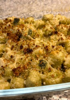 Foto di Gnocchi di gambo di broccoli gratinati vegan