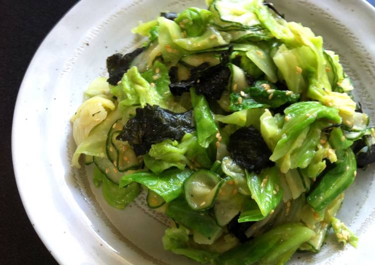 Steps to Prepare Ultimate Cabbage &amp; Nori Salad with Sesame Miso Dressing