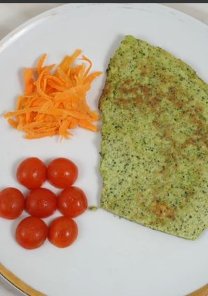 Una foto de Panqueque de brócoli y espinaca