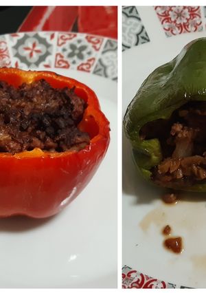Una foto de Pimientos rellenos de pavo, en airfryer