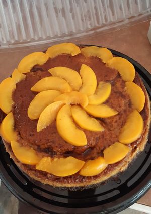 A picture of Vanilla Chocoflan Baked Over Wood Fire.