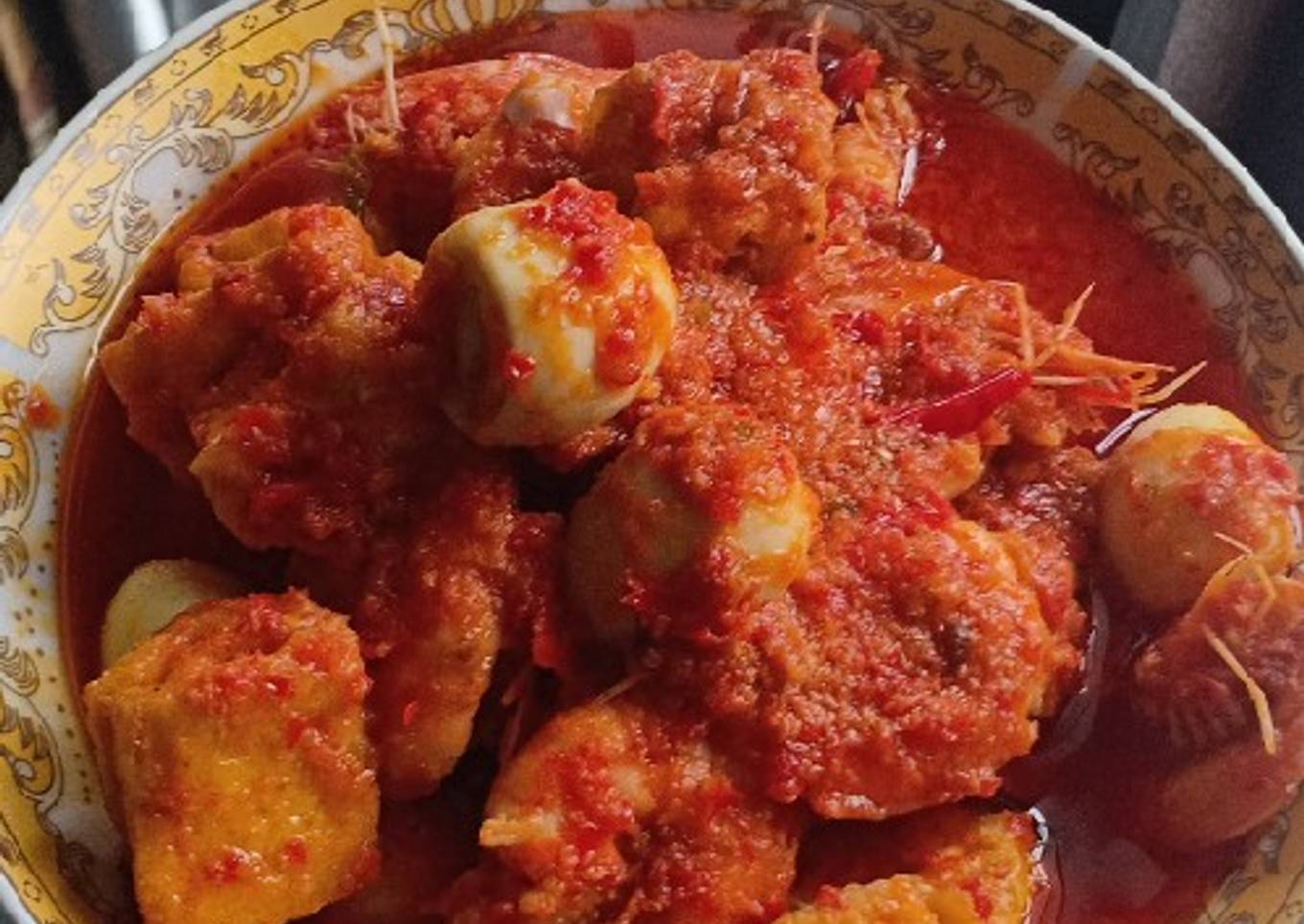 Sambal udang tahu puyuh