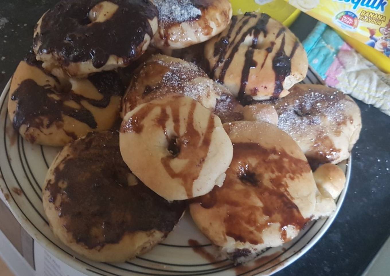 Eggless oven donuts