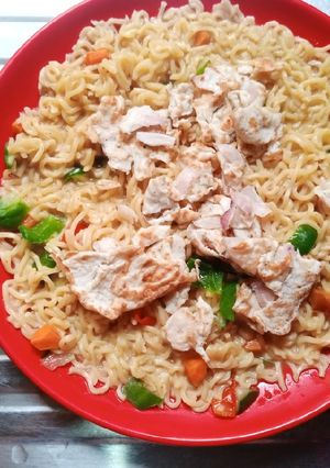 Indomie da scrambled egg ainihin hoton girkin
