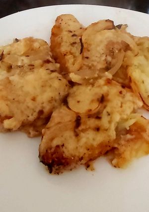 A picture of My Spicy Cheese + Onion over Hashbrowns 😃 #Sidedish.