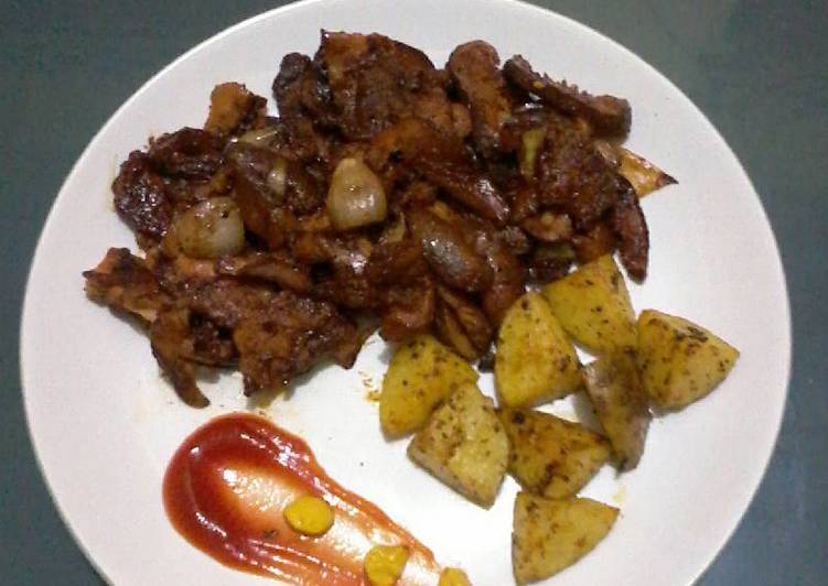Meat Seasoning Grilled with Saute Potato