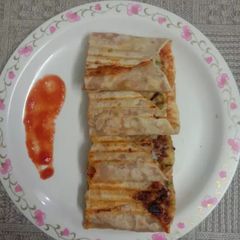 Veg. Frankie with homemade Tortillas A picture of Veg. Frankie with homemade Tortillas.