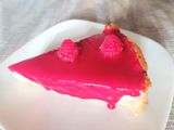 Tarta de queso con frambuesas