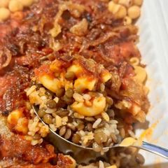 A picture of Koshari (Egypt).