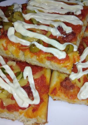 صورة لوصفة بيتزا كاري كيما تع المحلات رووعة 😍😍