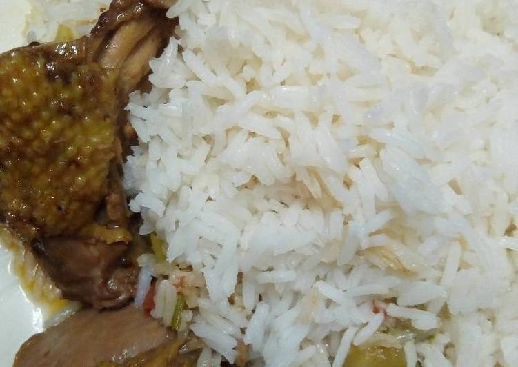 Simple Way to Make Perfect Stewed chicken served with rice