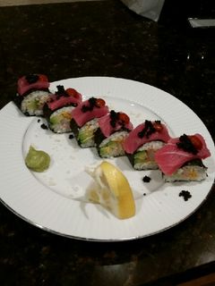 A picture of Brad's spicy tuna California rolls.