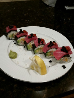 A picture of Brad's spicy tuna California rolls.