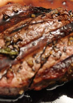 A picture of Filet Mignon with Balsamic Wine Sauce.