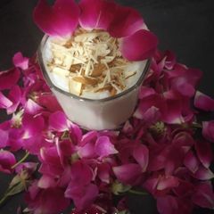 A picture of Rose flavour sweet lassi.
