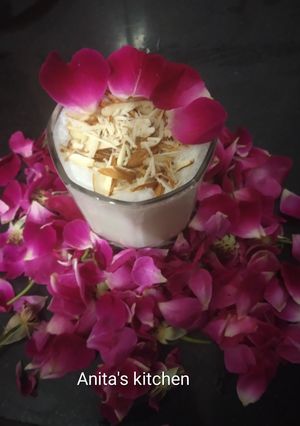 A picture of Rose flavour sweet lassi.