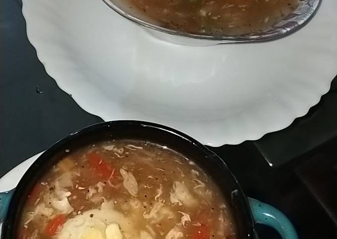 Chicken and vegetables soup