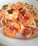Pasta con camarones
