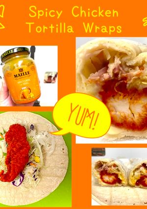 A picture of Spicy Chicken Tortilla Wraps.