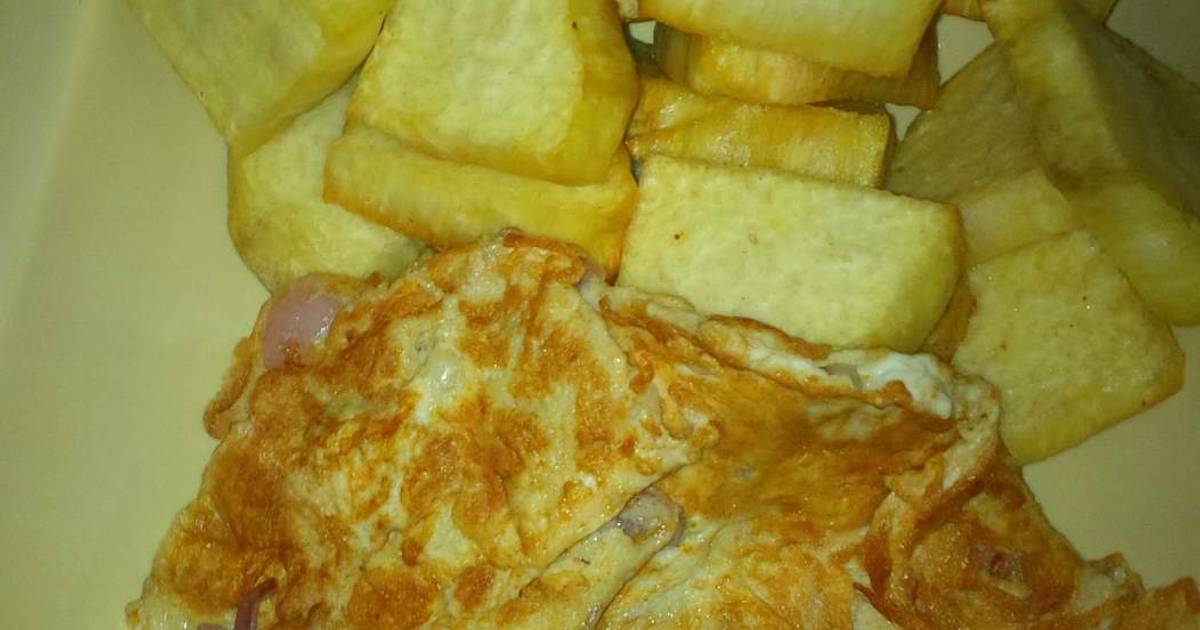 Fried yam and Fried egg Recipe by Abu Eucharia Cookpad