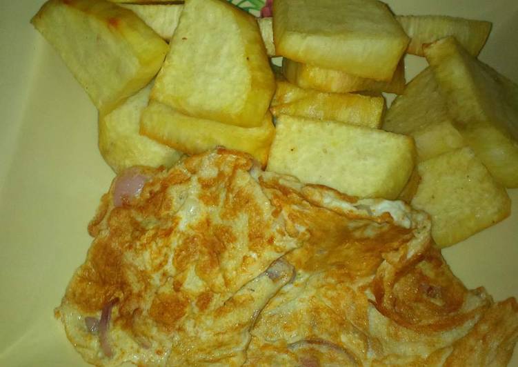 Fried yam and Fried egg