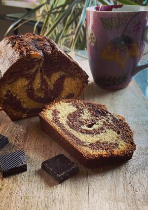 Une photo de Cake Marbré