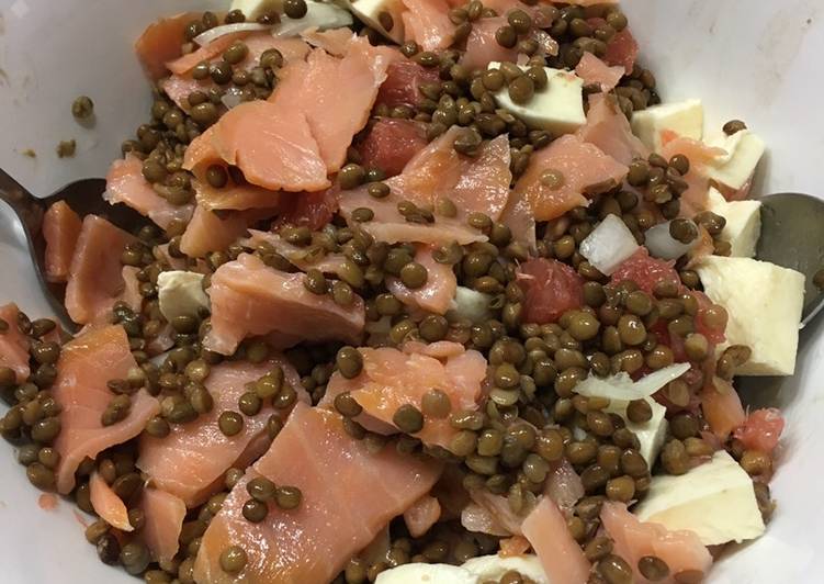 Salade lentilles-saumon