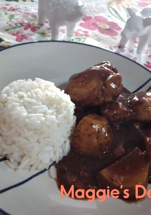 Una foto de Pollo con papas en BBQ
