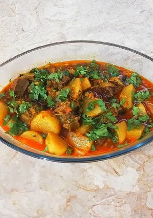 A picture of Shaljam Gosht (turnip and meat).