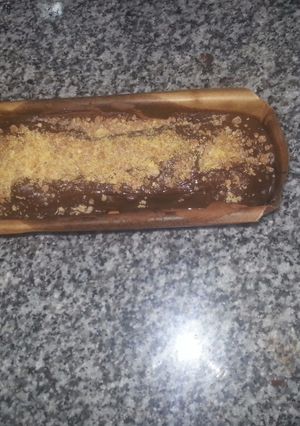 Una foto de Budín marmolado de naranja y chocolate