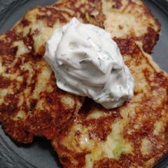 A picture of Mini potato and mozz pancakes.