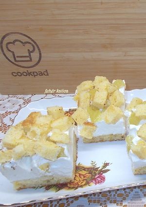 Mimóza kocka (ananásszal) recept fotója