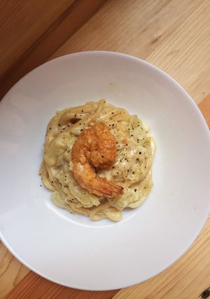 Foto resep Fettucini carbonara (super creamy)