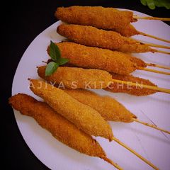 Minced chicken kebab A picture of Minced chicken kebab.