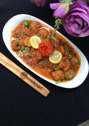 A picture of Prawn karhai.