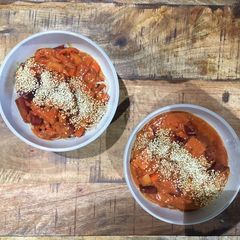 A picture of Mango and coconut curry (vegan).