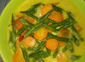 Foto resep Kacang panjang+wortel kuah santan kuning
