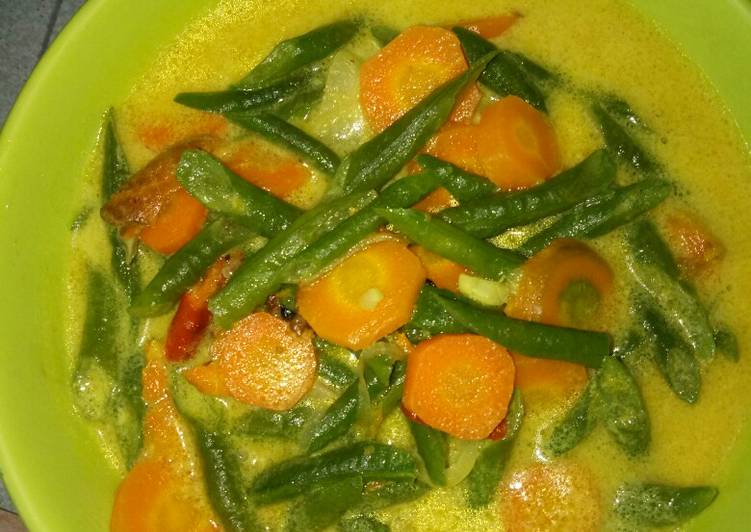 Resep Kacang panjang+wortel kuah santan kuning, Bikin Ngiler
