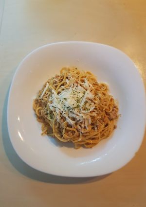 Tejszínes spagetti recept fotója