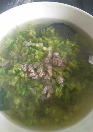 Hình của món Canh thiên lý thịt bò xay.