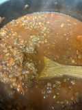 Italian spicy sausage and lentil soup