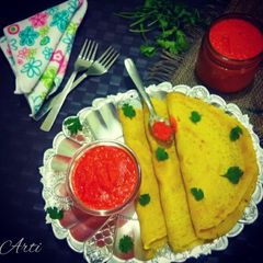 A picture of Moong dal chilla.