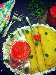 A picture of Moong dal chilla.