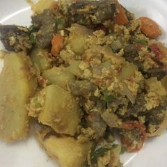 A picture of One pot sweet potatoes.