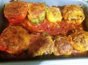 A picture of stuffed peppers ground beef